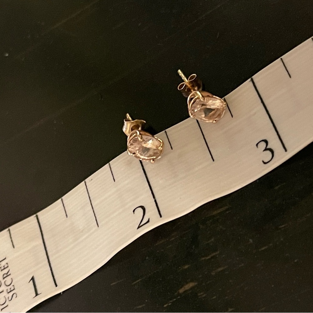 Morganite Earrings Solid Rose Gold - image 2